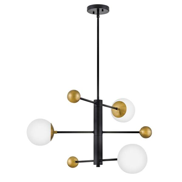 LARK - Auggie 3-Light Black Globe Chandelier