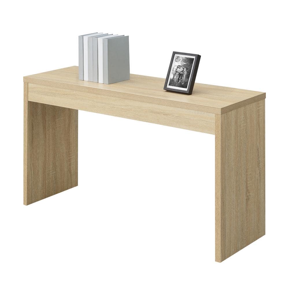 Weathered White Wood Console Table with Spacious Storage