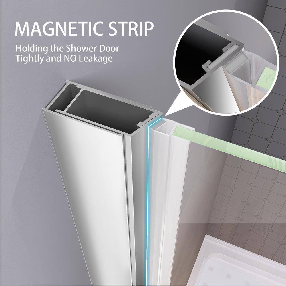 Matte Black Frameless Glass Pivot Shower Door, 36-37.25" W x 72" H