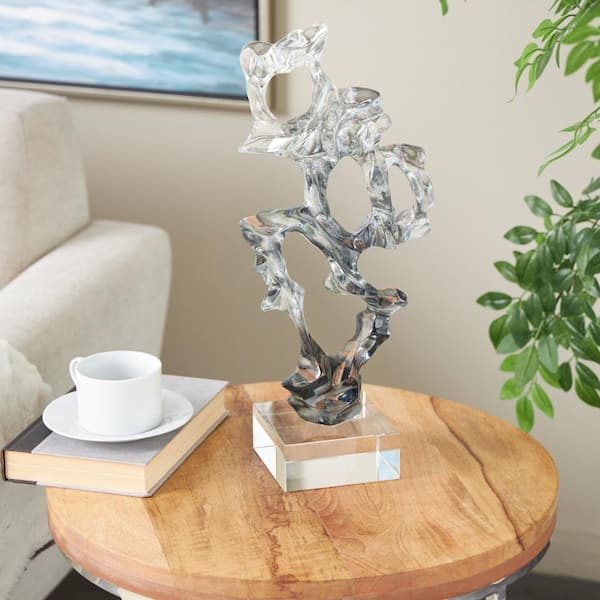 Litton Lane Clear Glass Handmade Freeform Abstract Sculpture
