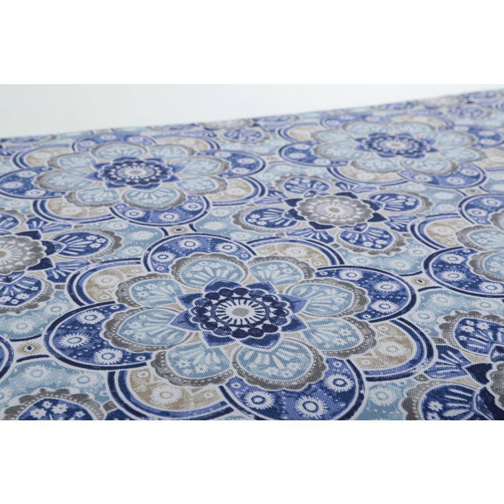 Blue and Gray Rectangular Outdoor Throw Pillow Set