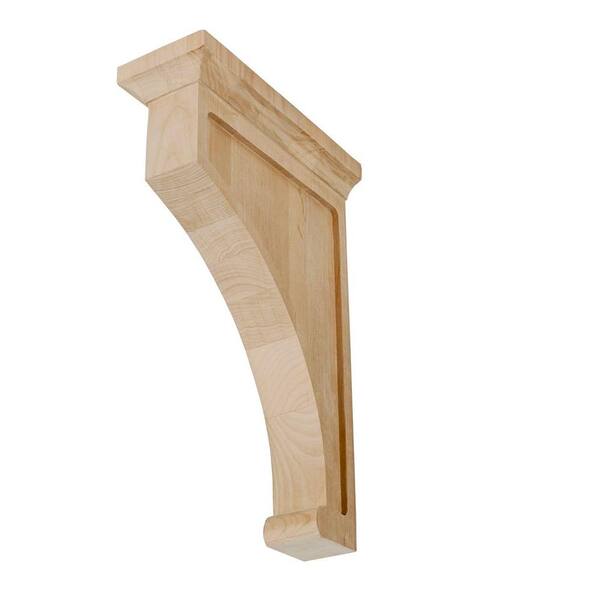 American Pro Decor 10 in. x 2-1/2 in. x 7 in. Unfinished Small North American Solid Alder Traditional Plain Wood Backet Corbel