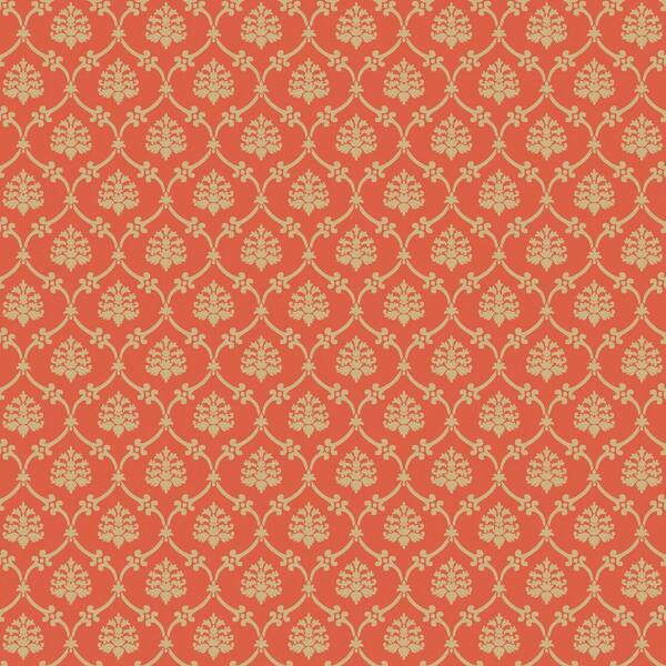The Wallpaper Company 8 in. x 10 in. Coral Linked Medallions Wallpaper Sample