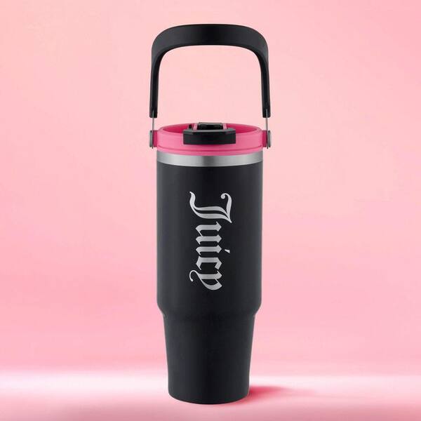 JUICY COUTURE Flip Fusion 40 oz. Black Stainless Steel Screw Top