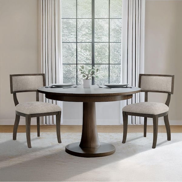 Marie Beige/Brown Dining Chair (Set of 2)