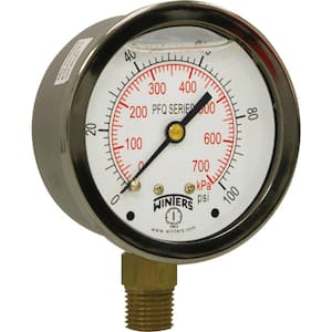 Winters NP24GG All Purpose Pressure Guage Kit w/ Brass T Pipe Connector 3/8 in 