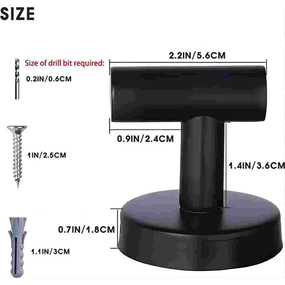 Matte Black Stainless Steel Wall Hooks, 16 Pack