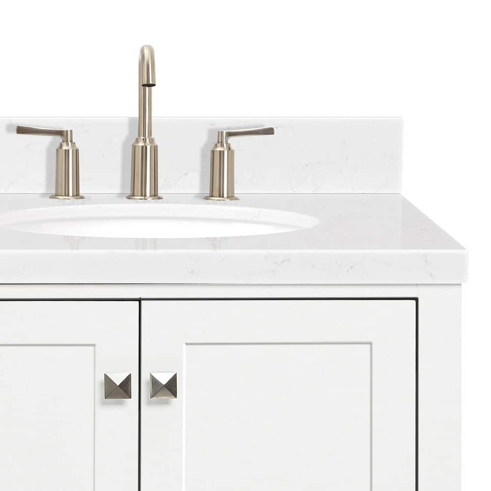Cambridge 42" White Hardwood Freestanding Single Vanity Set