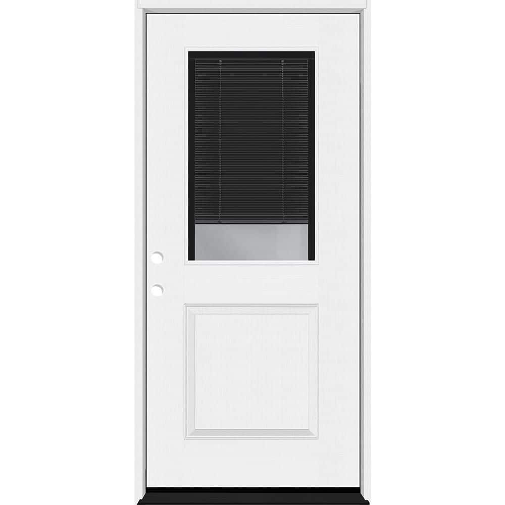Legacy 32 in. x 80 in. 1/2 Lite Clear Glass Noir MB RHIS Primed Unfinished Fiberglass Prehung Door w/6-9/16 in. Jamb price history on PriceWatchPro