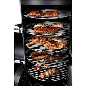 Signature Heavy-Duty Vertical Offset Charcoal Smoker and Grill in Black