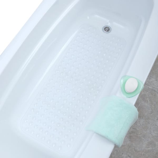 Bath Tub Mat Extra Long Anti Slip Bathroom Shower Blue Bathtub Antibacterial New 
