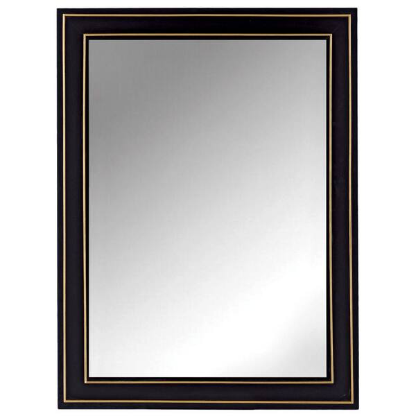 Home Decorators Collection 30 in. W x 10 in. H Framed Rectangular Bathroom Vanity Mirror in Black