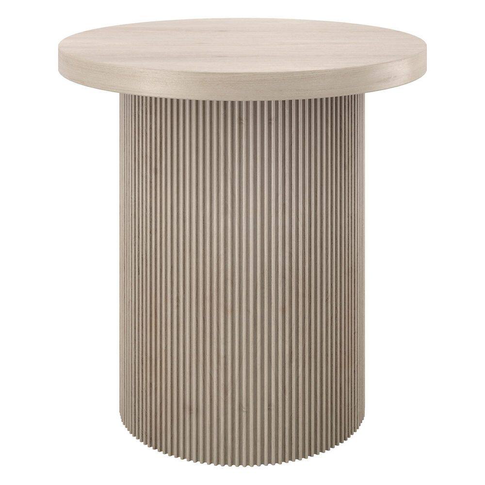 Isa 22 in. Black Grain Round MDF Top End Table - thumbnail 4