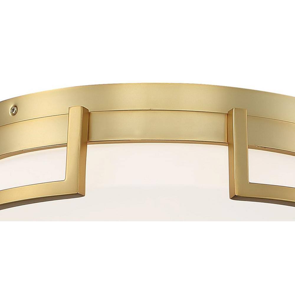 Honey Gold Glass LED Drum Flush Mount Light