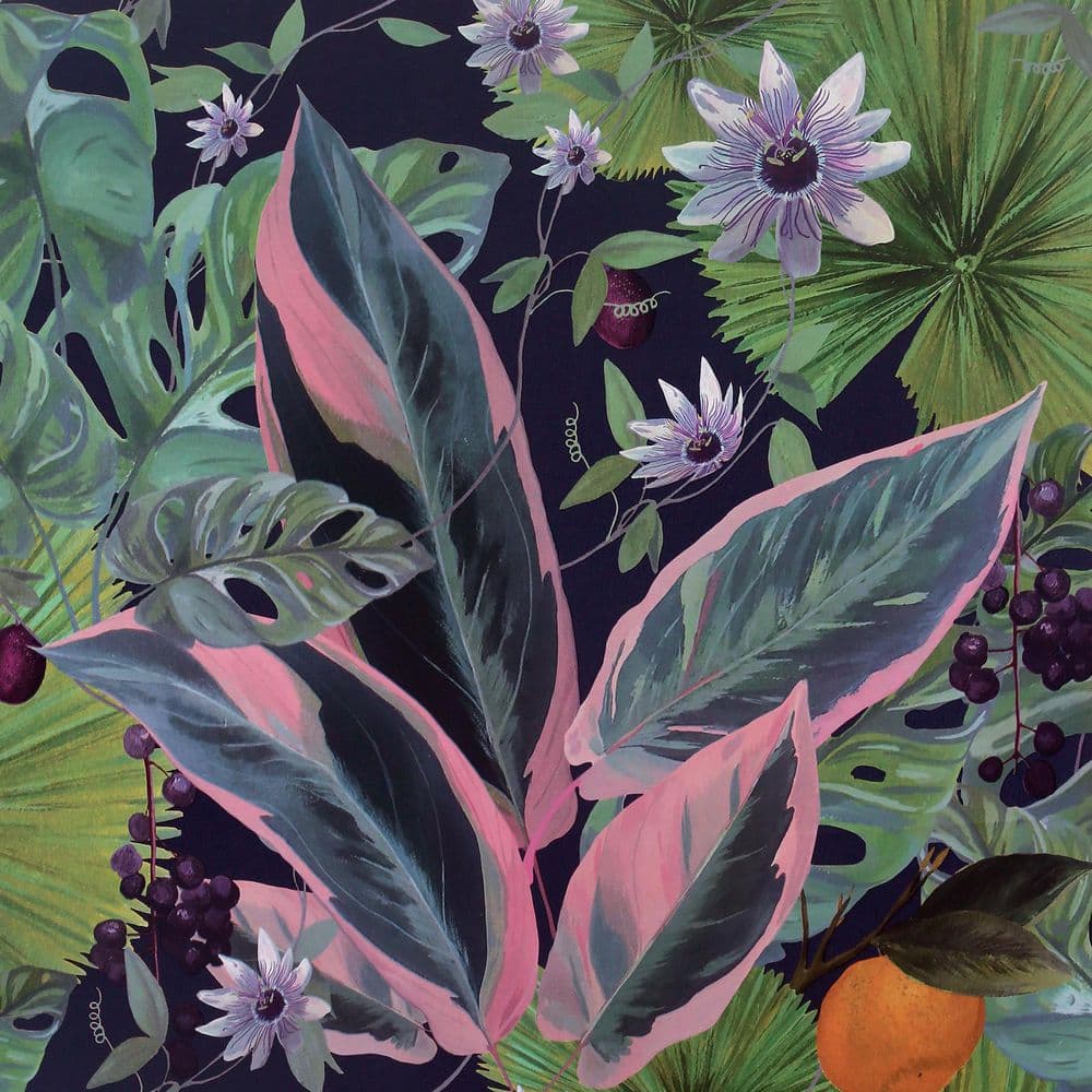 Etta Navy Tropical Wallpaper price history on PriceWatchPro