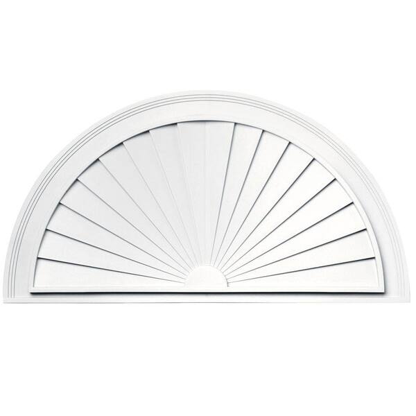 Builders Edge 37 5/8 in. Sunburst in 001 White