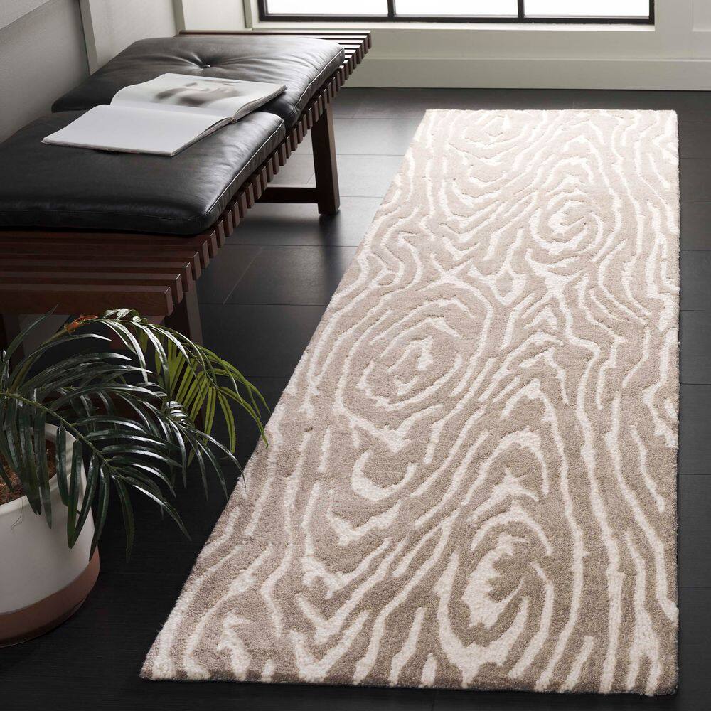 Ebony 2 ft. x 8 ft. Gray/Ivory Woodgrain Abstract Runner Rug price history on PriceWatchPro