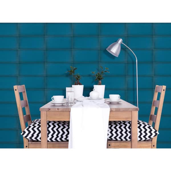 Ombre Blue 5.98 in. x 12.01 in. Glossy Subway Ceramic Wall Tile (8.0 sq. ft./Case)