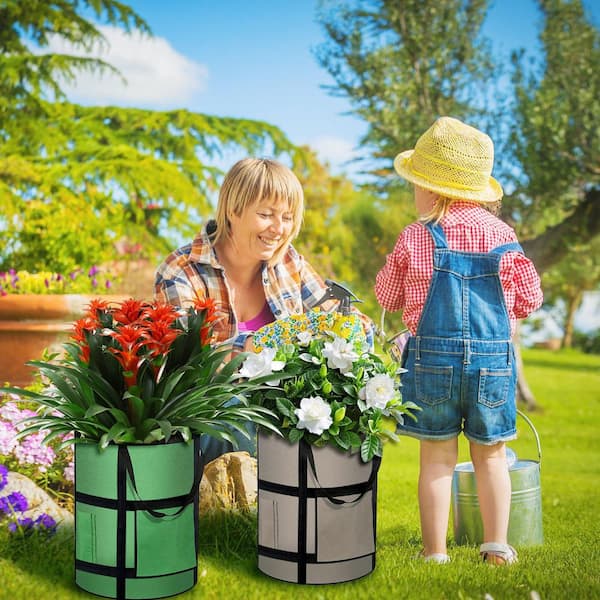 10 Gallon Grow Bags with Window, Thickened Fabric Material Pot with Handles, 6 Pack