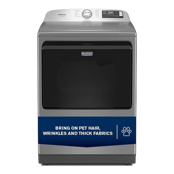 7.4 cu. ft. Vented Front Load Electric Dryer in Classic Silver with Pet Pro Option
