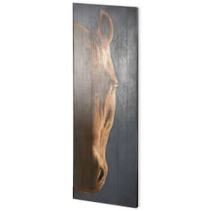 "Hennessy" Brown Horse - Original Hand Painted on Wood Oil Painting 24 in. x 68 in.