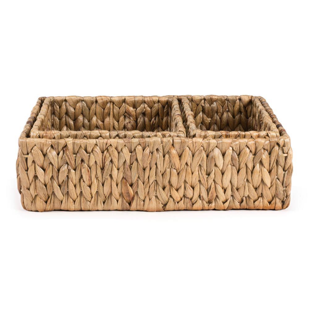 Natural Hand-Woven Hyacinth Nesting Storage Baskets, Set of 3