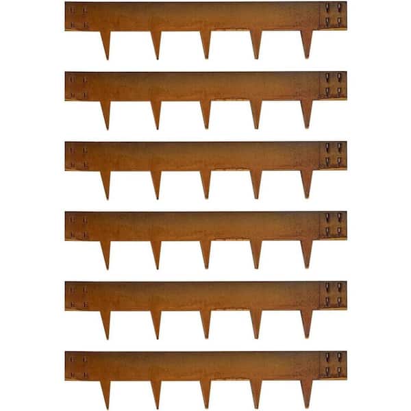 40 in. x 8 in. Corten Steel Landscape Edging, Rusted Patina, 6-Pack