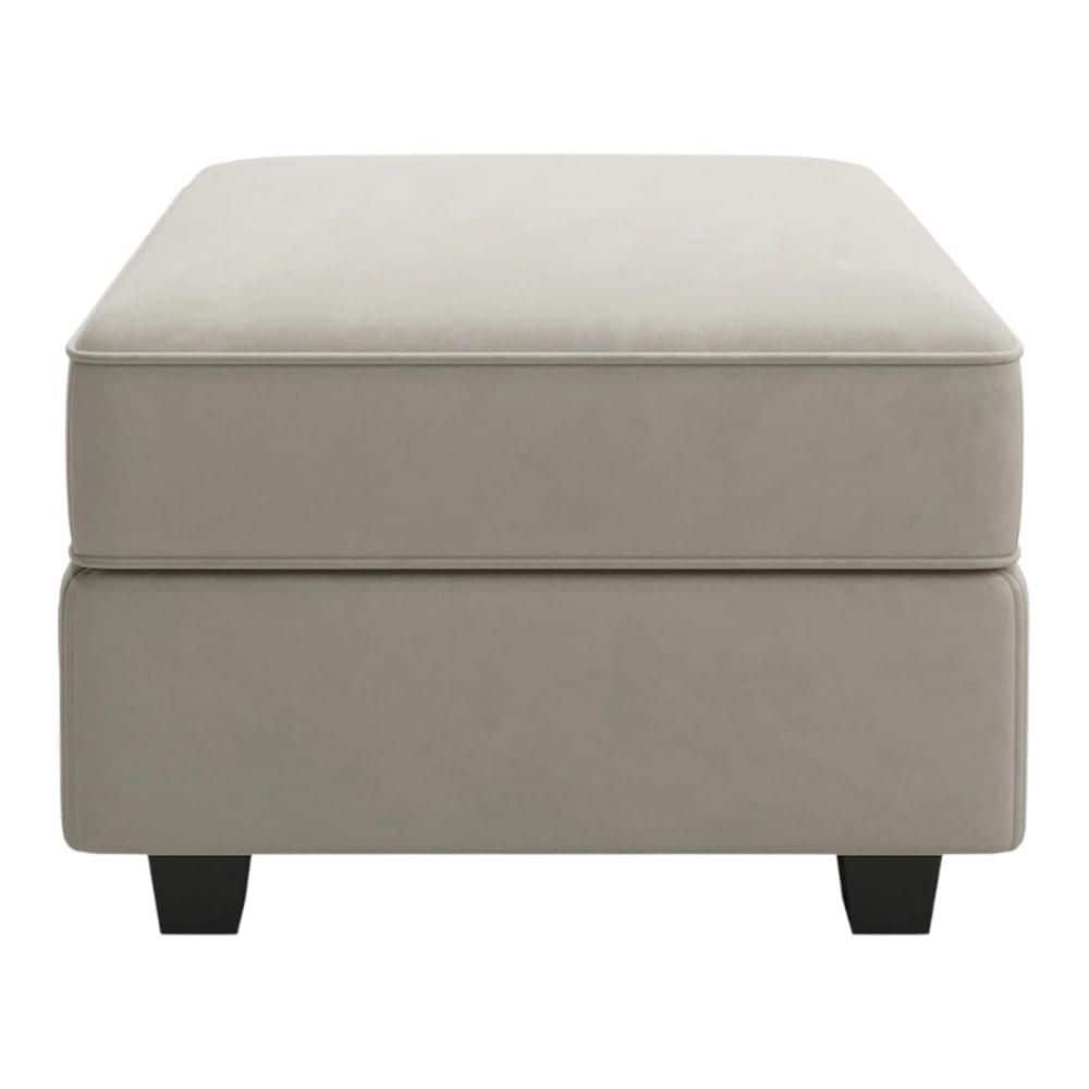 Microfiber Square Storage Ottoman Large Ottoman