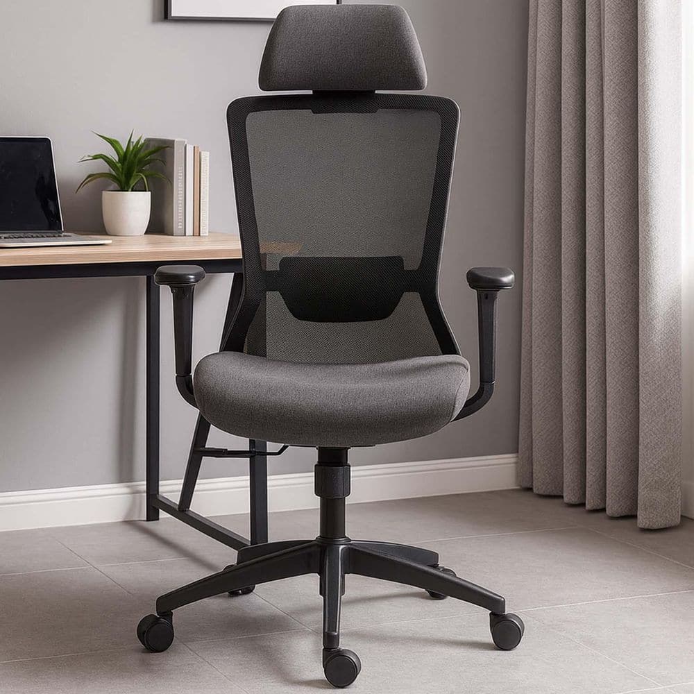 Mesh Adjustable Height Home Office Chair 360° Swivel Computer Desk ...