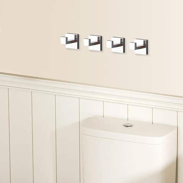4-Pack J-Hook Wall-Mounted Stainless Steel Bathroom Robe/Towel Hook in Chrome for Bathroom Kitchen