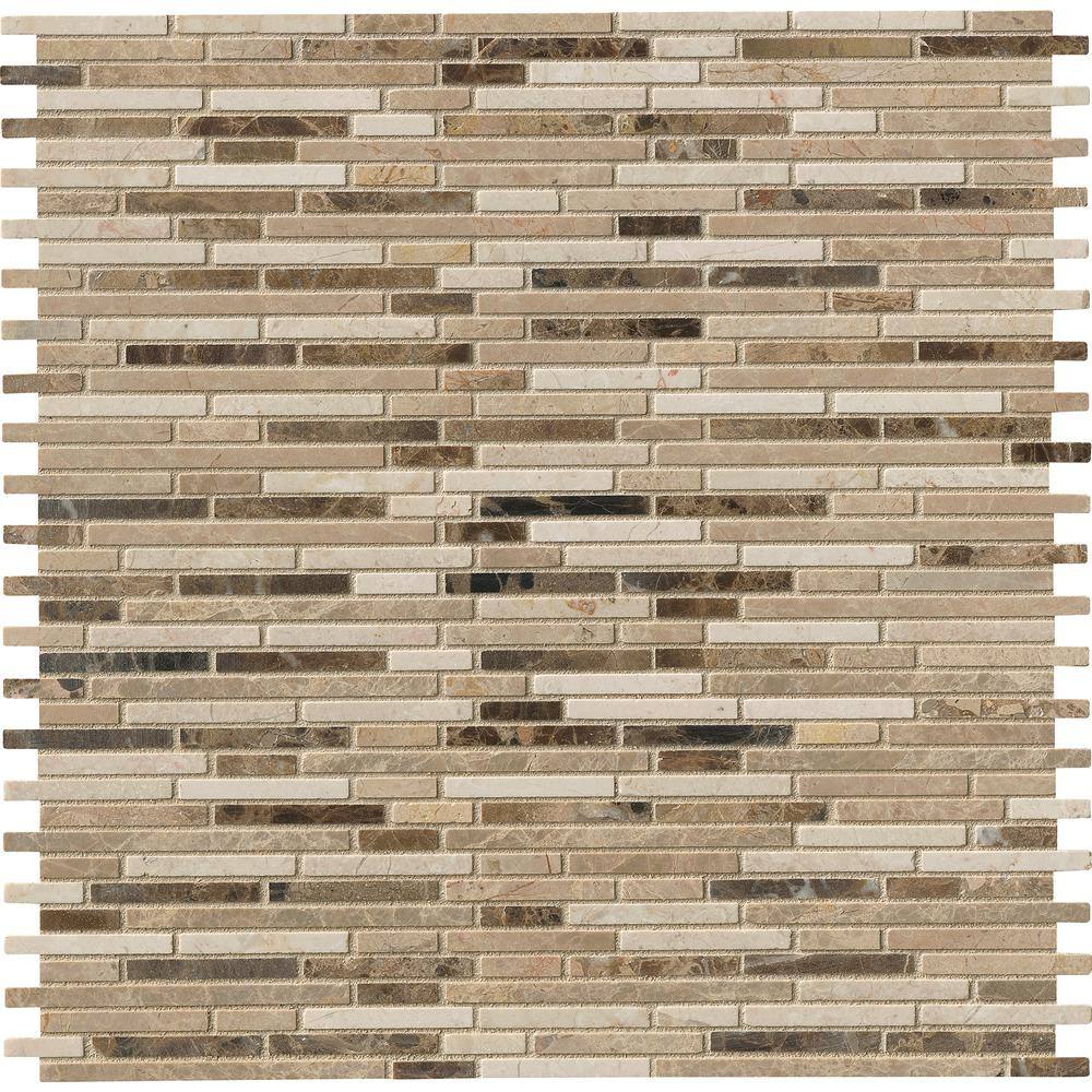 UPC 747583026491 product image for MSI Emperador Blend Bamboo 12 in. x 11.61 in. Honed Marble Floor and Wall Tile ( | upcitemdb.com