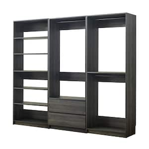 Prosper 94.5 in. W Gray Tower System Freestanding-Shelf Walk-in Wood Closet System