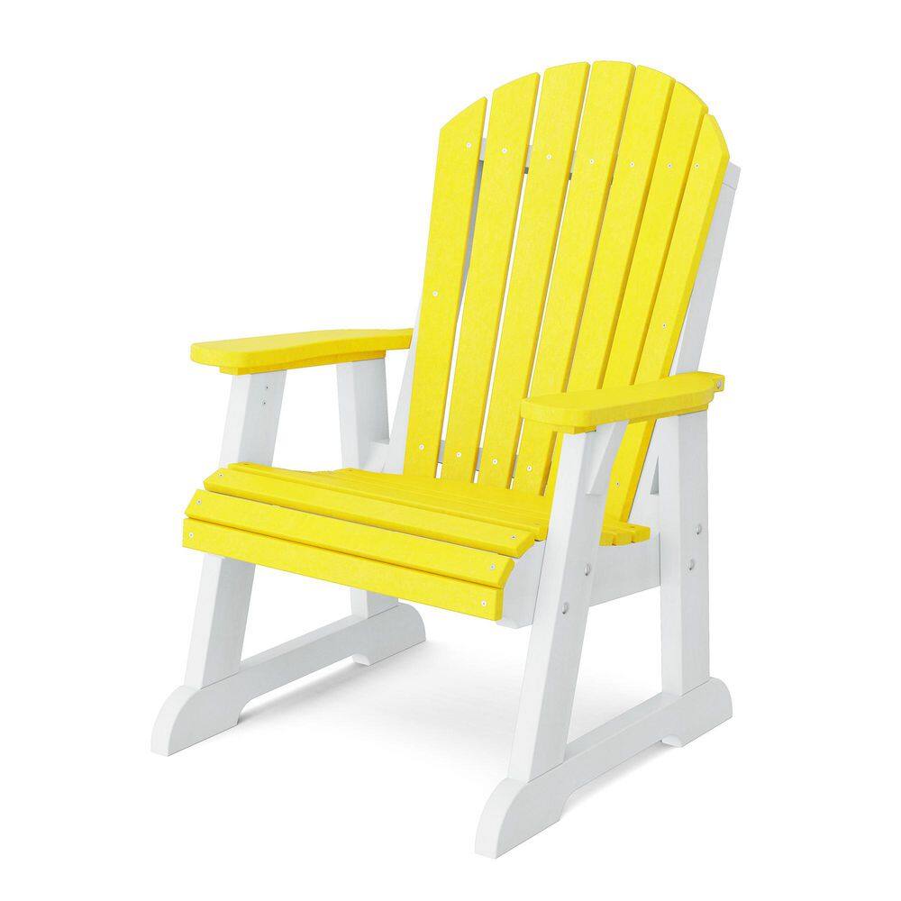 Heritage Lemon Yellow and White Plastic Outdoor High Fan Back Chair price history on PriceWatchPro