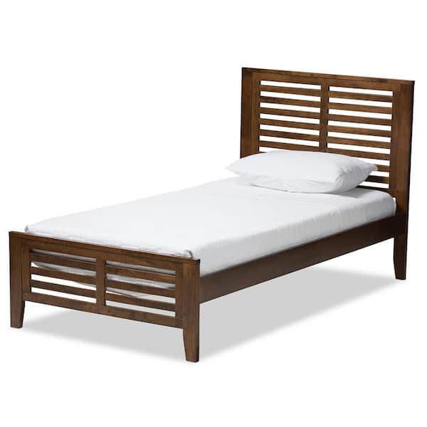 Baxton Studio Sedona Walnut Brown Twin Platform Bed