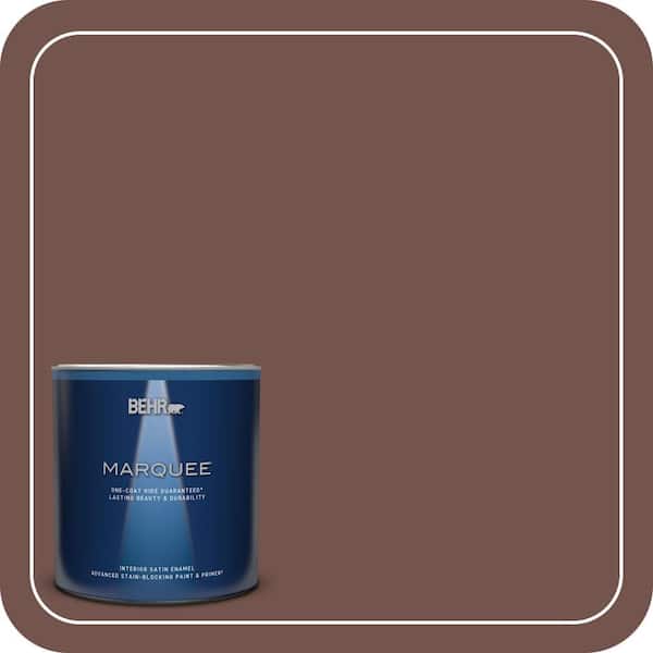 BEHR MARQUEE 1 qt. Home Decorators Collection #HDC-CL-12 Terrace Brown Satin Enamel Interior Paint & Primer
