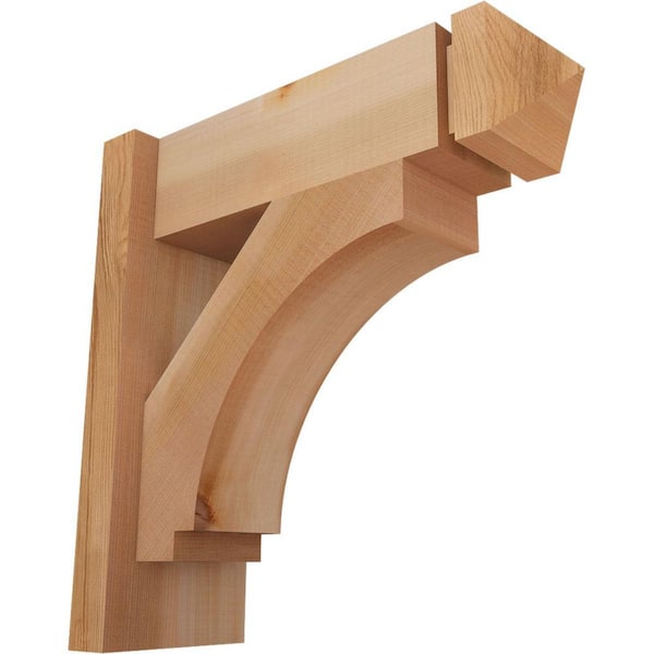 Ekena Millwork 6 in. x 16 in. x 16 in. Western Red Cedar Del Imperial Arts and Crafts Smooth Outlooker