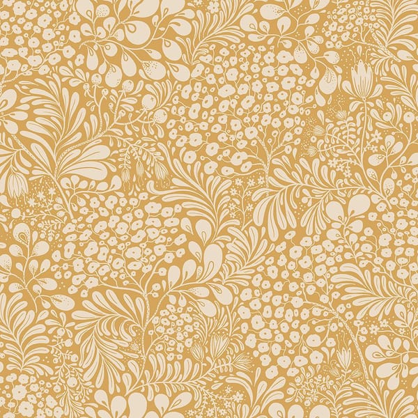 A-Street Prints Siv Mustard Botanical Non-Pasted Paper Wallpaper