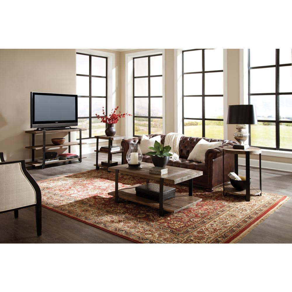 Modesto Reclaimed Wood and Metal Coffee Table with Storage