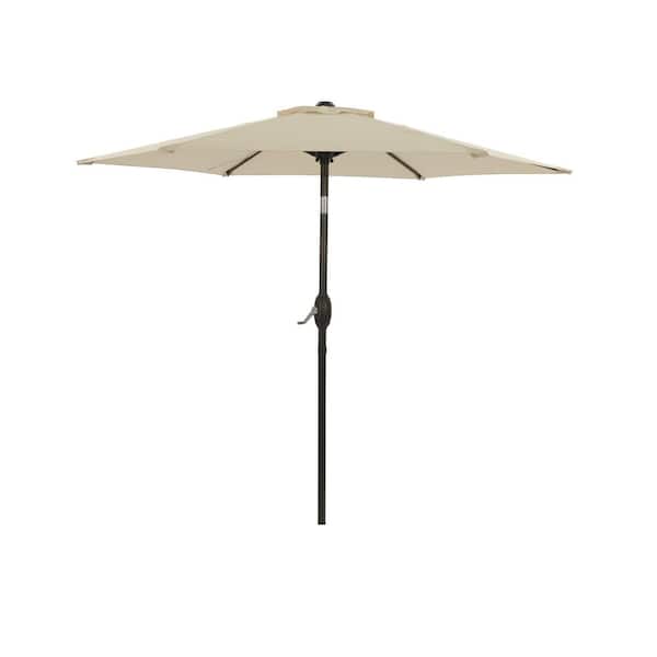 Inner Decor Seymo 7.5 ft. Steel Market Tilt Patio Umbrella in Beige Without Base