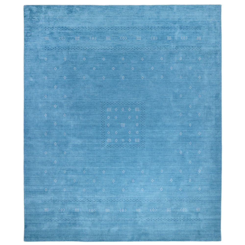 Sapphire Geometric Hand-Loomed Wool Area Rug 8' x 10'