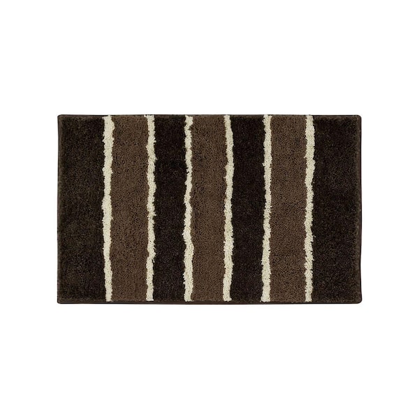 Bathtopia Herald Chocolate 18 in. x 30 in. Bath Rug