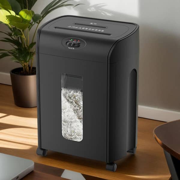 Unbranded Black 20 in. H 15-Sheet Cross Cut Paper Shredder 4.76 Gal. Heavy Duty Paper/CD/Card Ultra Quitet Shredder