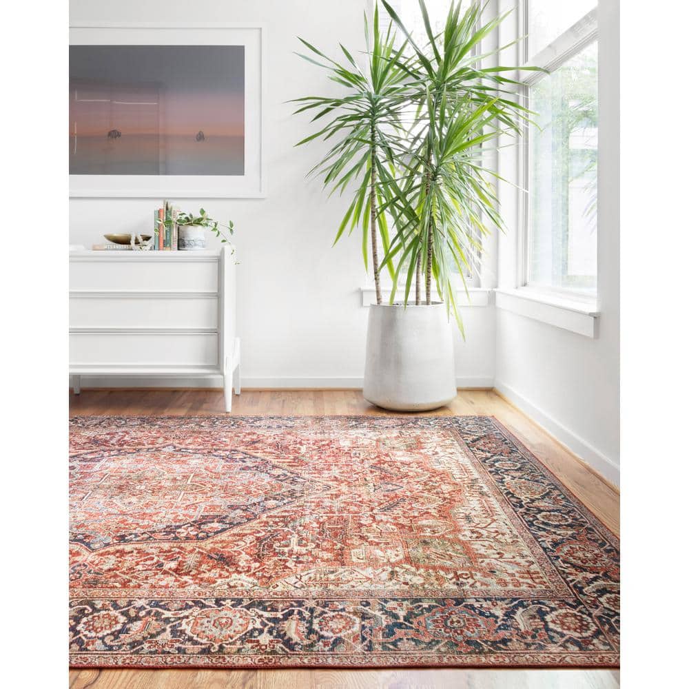 Layla 30" x 90" Red Synthetic Stain-Resistant Runner Rug