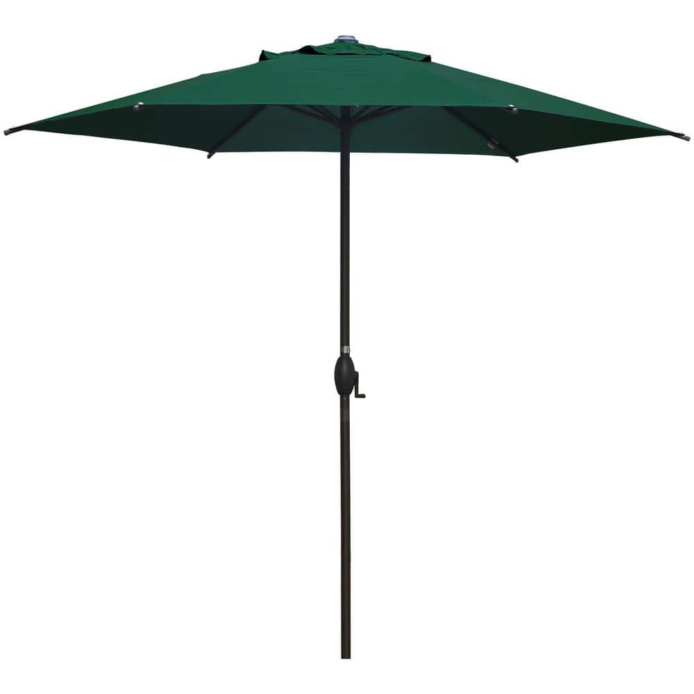 9 ft. Market Outdoor Patio Umbrella with Push Button Tilt and Crank in Dark