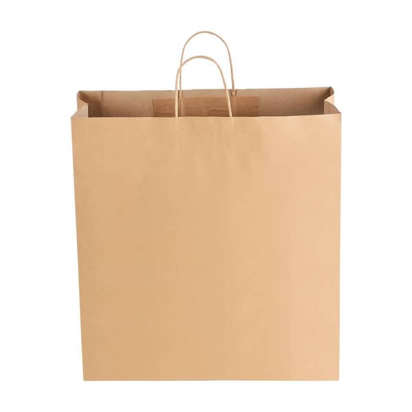 Large Kraft Paper Bags w/Handles, 100 Packs, 18 x 7 x 19 in. Durable Recycled Grocery Bags 4 lb. Capacity Brown, 2.5lb.