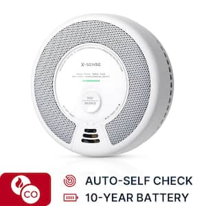 10-Year Battery Smoke and Carbon Monoxide Detector with Photoelectric Sensor and LED Warning Light (1-Pack)
