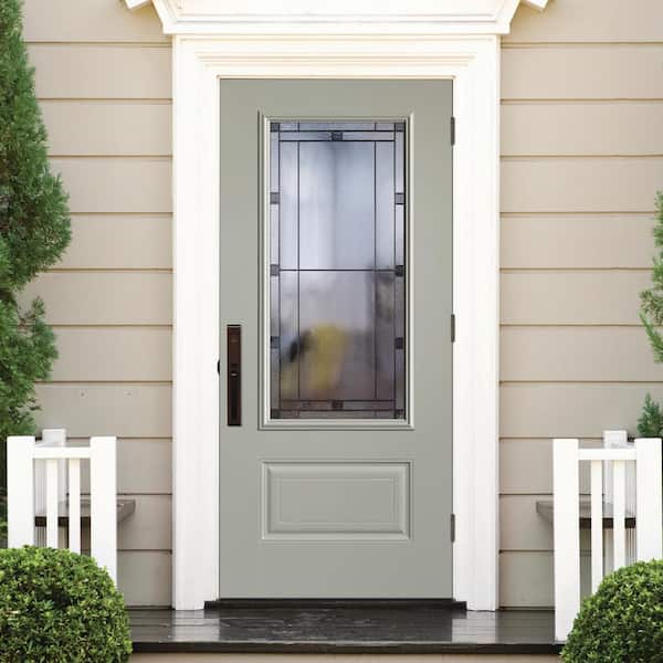 Masonite Customizable Smooth Prehung Fiberglass Door