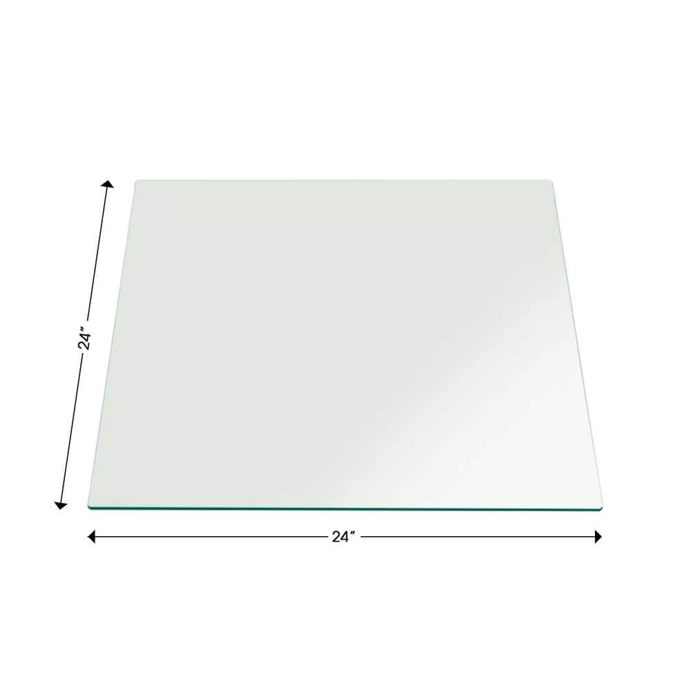 24 Inch Clear Tempered Glass Square Table Top