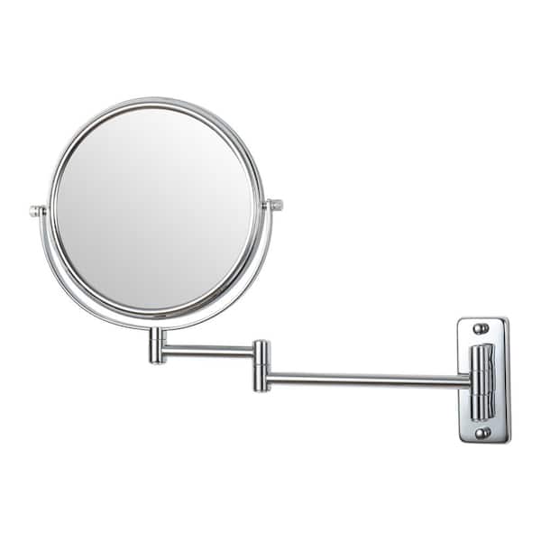 Unbranded 8 in. X 8 in. Small Round Magnifying Freestanding Bathroom Makeup Mirror in Adjustable 1x/10x Magnification