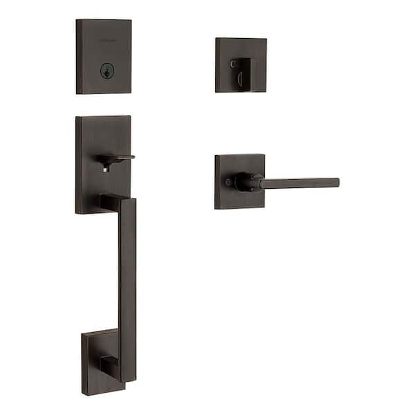 Kwikset Prava Matte Black Keyed Entry Single Cylinder Door